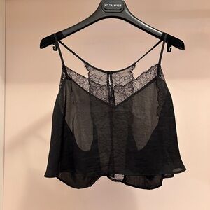 Free People Black Lace Cami Top